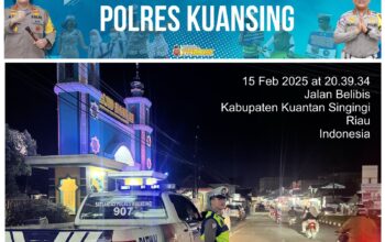Sat Lantas Polres Kuansing Patroli Blue Light Dalam Rangka Operasi Keselamatan Lancang Kuning LK 2025