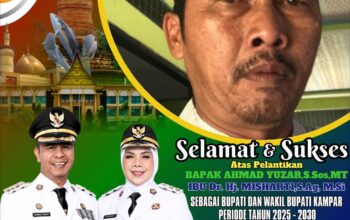 Ketua Tim Kemenangan Ahmad yuzar dan Misharti Tapung Hilir Sugianto: “Bupati Kampar Terpilih 2025 – 2030 Amanah Bagi Masyarakat Kampar”