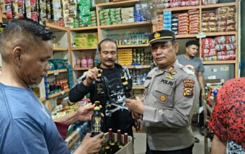 Polsek Tualang Gelar KRYD, Berhasil Amankan Puluhan Minuman Keras