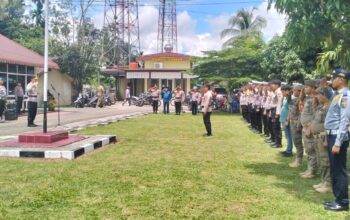 Kapolres Kuansing Pimpin Apel Gabungan Pengamanan Tradisi Balimau Kasai di Kecamatan Singingi