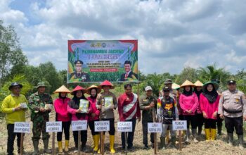 Kelompok Tani Berkah Alam Purnama Bersama Polsek Kempas dan Bhayangkari Tanam Jagung Dukung Program Ketahanan Pangan