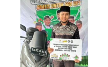 Dukung Dakwah Ramadan, Baznas Riau Berikan Servis Motor Gratis untuk 500 Da’i