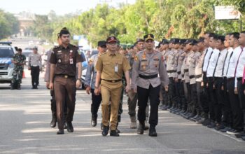 Polres Kuansing Gelar Apel Gladi Kesiapsiagaan Bencana Karhutla Tahun 2025, Tegaskan Komitmen Antisipasi Musim Kemarau