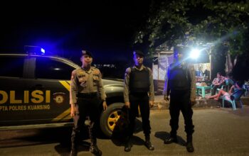 Polres Kuantan Singingi Gelar Patroli Skala Besar Blue Light Cegah Pekat dan Premanisme