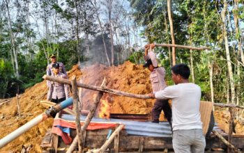 Polsek Hulu Kuantan Tertibkan Aktivitas Peti di Desa Koto Kombu