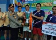 Kapolsek Tapung Resmi Tutup Turnamen Badminton Kapolsek Tapung CUP l 2025, di Gor Bhayangkara