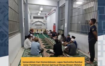 Semarakkan Hari Kemerdekaan, Lapas Narkotika Rumbai Gelar Pembinaan Mental-Spiritual Warga Binaan Melalui Pembacaan Surah Yasin dan Tahlil