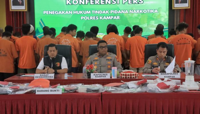 Sikat Habis, Polres Kampar Amankan 66 Gembong Narkoba, Sita Ratusan Gram Sabu dan Ribuan Ekstasi, Operasi Antik Berhasil