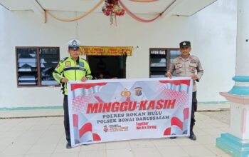 Polsek Bonai Darussalam Gelar Patroli Minggu Kasih, Pastikan Keamanan Gereja di Desa Sontang