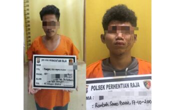 Polsek Perhentian Raja Tangkap Dua Pelaku Pencurian di Desa Hangtuah 