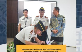 Kalapas Narkotika Rumbai Ikuti Penandatanganan Komitmen Bersama di Kanwil Ditjenpas Riau