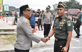 Kunjungan Kerja Danrem 031/Wira Bima ke Polres Kampar Disambut Langsung Kapolres Kampar