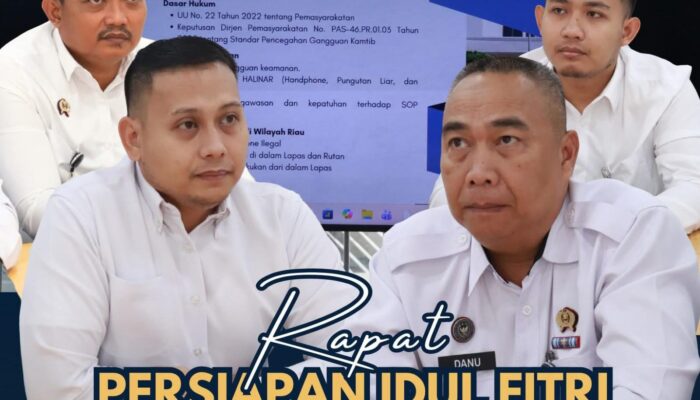 Lapas Pasir Pangarayan Ikuti Rapat Persiapan Pengamanan Idulfitri Bersama Kakanwil Ditjenpas Riau