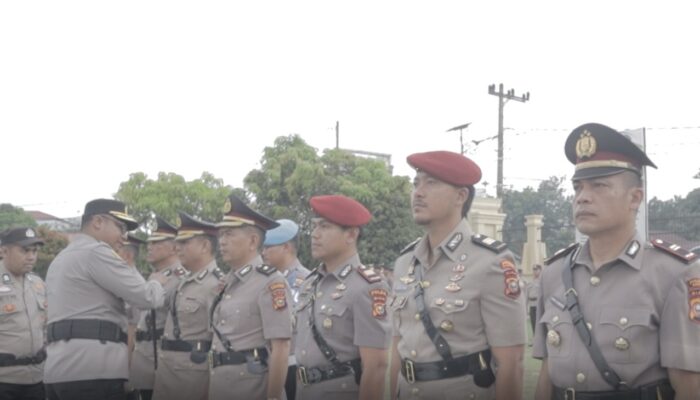 Kapolres Pimpin Sertijap Kasat Reskrim dan Tiga Kapolsek Jajaran Polres Kampar