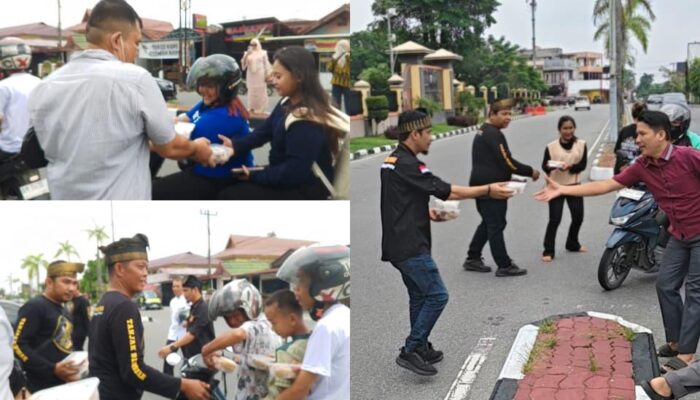 Jum’at Berkah di Depan Polda Riau, Yayasan Tanjak Bertuah Riau Tebar Kepedulian