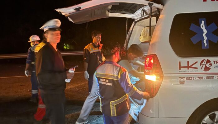 Laka Lantas Ganda di Tol Permai, Dua Orang Meninggal Dunia, PJR Riau Bertindak Cepat