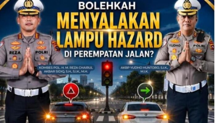 Dirlantas Polda Sumbar Edukasi Penggunaan Lampu Hazard di Persimpangan Jalan