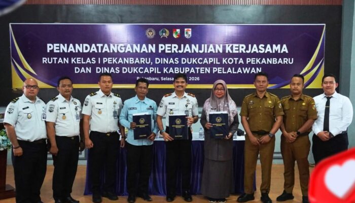 Perkuat Pemenuhan Hak Identitas Warga Binaan, Rutan Pekanbaru Jalin Kerja Sama dengan Disdukcapil Kota Pekanbaru dan Disdukcapil Kabupaten Pelalawan
