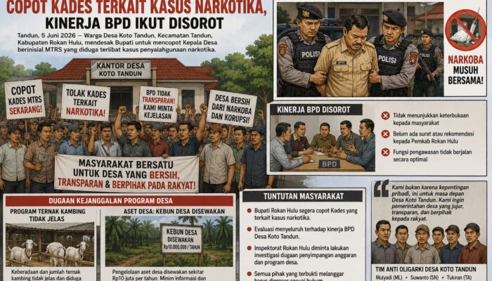 Warga Koto Tandun Desak Bupati Copot Kades Terkait Kasus Narkotika, Kinerja BPD Ikut Disorot