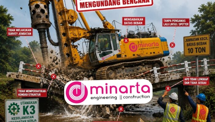 Jembatan Jalan Nelayan Ujung Pekanbaru Ambruk, Warga Duga Akibat Lintasan Alat Berat Milik PT Minarta Dutahutama