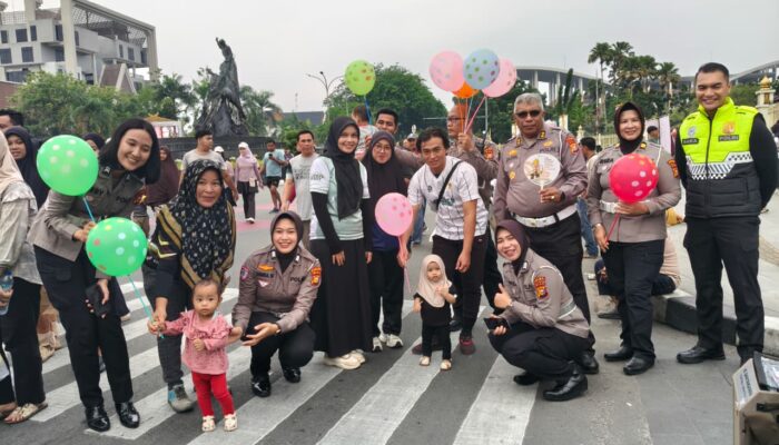 Jelang Hari Bhayangkara ke-80, Ditlantas Polda Riau Gencarkan Kampanye Keselamatan Berlalu Lintas dan Green Policing di CFD Pekanbaru