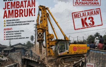 Jembatan Ambruk Diduga Langgar Standar Keselamatan dan K3, Alat Berat Milik PT Minarta Dutahutama Melintas di Jembatan Nelayan Ujung Jadi Sorotan