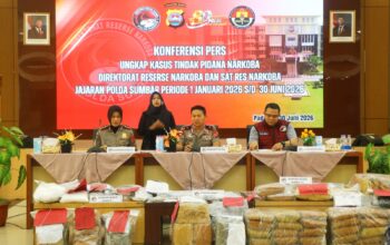 Wakapolda Sumbar Pimpin Rilis Capaian Semester I 2026: 705 Kasus Diungkap, 41 Kg Sabu dan 586 Kg Ganja Disita