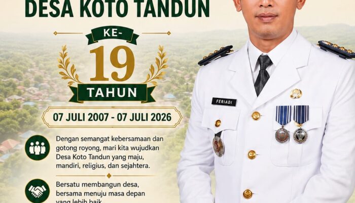 Camat Tandun Feriadi Sampaikan Ucapan Selamat Hari Jadi ke-19 Desa Koto Tandun