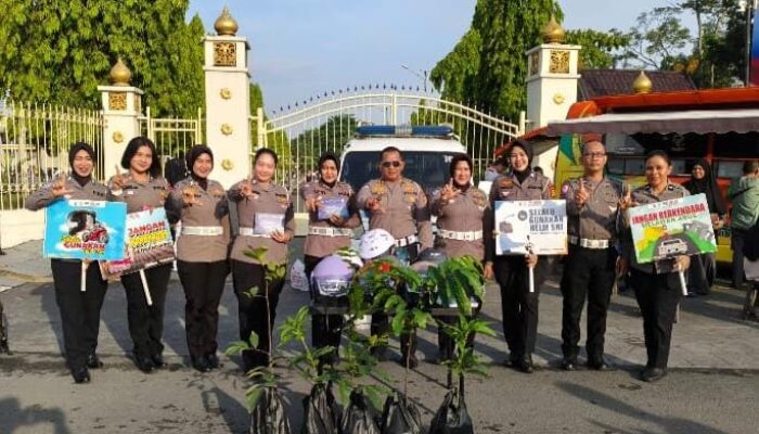 Polantas Sapa Warga di Car Free Day, Ditlantas Polda Riau Gaungkan Budaya Tertib Berlalu Lintas