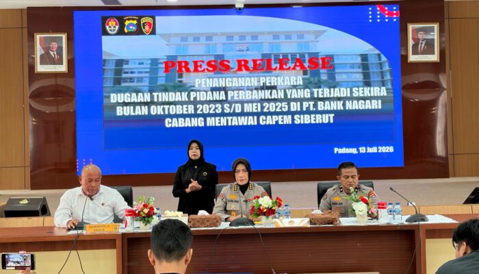 Polda Sumbar Ungkap Perkara Dugaan Tindak Pidana Perbankan di Bank Nagari Cabang Mentawai Capem Siberut, 3 Orang Ditetapkan Tersangka