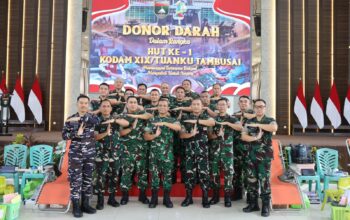 HUT Ke-1 Kodam XIX Tuanku Tambusai, TNI, Polri dan Persit Bersatu dalam Aksi Donor Darah