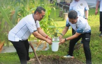 Bibit Persahabatan, Akar Sinergi: Kakanwil Ditjenpas Riau Tanam Pohon Cendera Mata Kapolda Riau