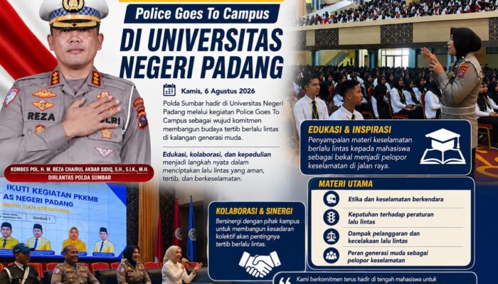 Polda Sumbar Hadir di Kampus, Ajak Mahasiswa Jadi Pelopor Keselamatan Berlalu Lintas