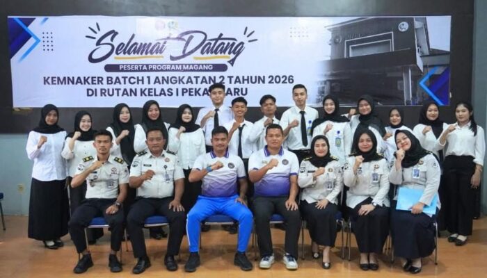 Rutan Pekanbaru Terima 14 Peserta Program Magang Kemnaker 2026 Batch 1 Angkatan 2