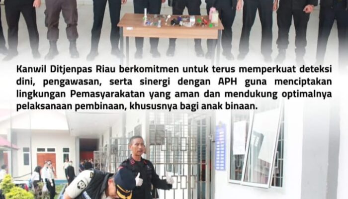 Kanwil Ditjenpas Riau Perkuat Deteksi Dini Keamanan melalui Razia Gabungan di LPKA Kelas II Pekanbaru