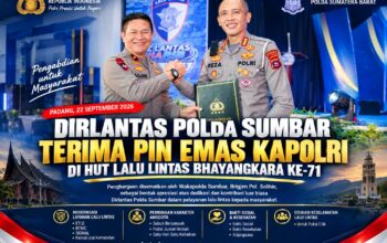 Dirlantas Polda Sumbar Terima Pin Emas Kapolri di HUT Lalu Lintas Bhayangkara ke-71