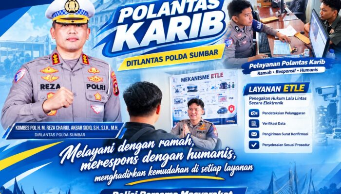 DITLANTAS POLDA SUMBAR HADIRKAN PROGRAM POLANTAS KARIB, KOMBES POL H. M. REZA CHAIRUL AKBAR SIDIQ TEKANKAN PELAYANAN HUMANIS